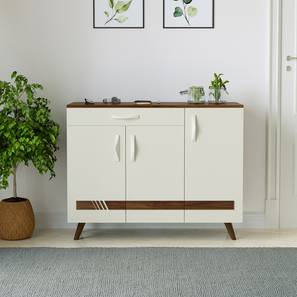 Closed Storage Shoe Rack Design Kaspen Shoe Rack in Brown Maple & White