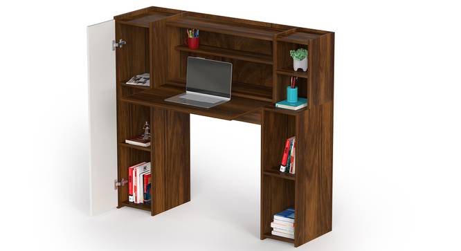 Walden Engineered Wood Study Table with Brown Maple & White finish (Brown Maple & White Finish) by Urban Ladder - Front View Design 1 - 888739