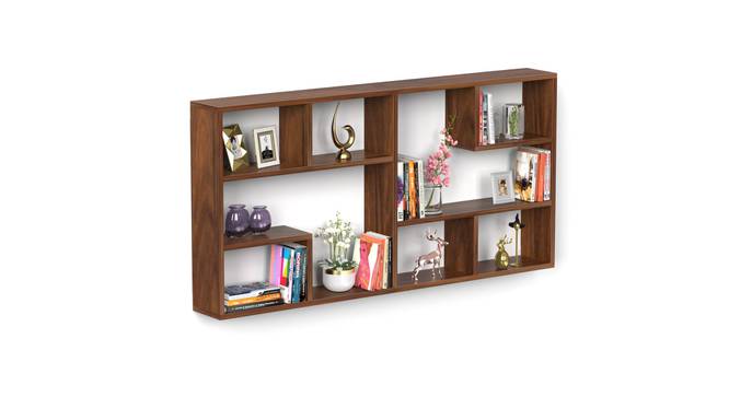 Petree Engineered Wood Wall Shelf with Brown Maple finish (Brown) by Urban Ladder - Front View Design 1 - 888752