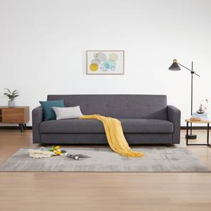 Solid Wood Sofa Beds Design 3 Seater Fold Out Sofa cum Bed In Grey Colour