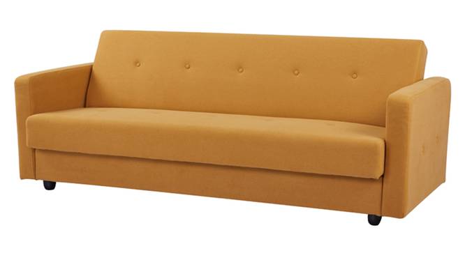 opal 3 seater fabric convertible sofa cum bed in yellow colour (Yellow) by Urban Ladder - Cross View Design 1 - 888833
