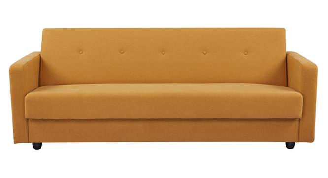 opal 3 seater fabric convertible sofa cum bed in yellow colour (Yellow) by Urban Ladder - Front View Design 1 - 888837