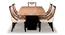 carmella marble 6 seater dining table set in coffee brown colour (Brown, Coffee Brown & Champagne Gold Finish) by Urban Ladder - Front View Design 1 - 889010