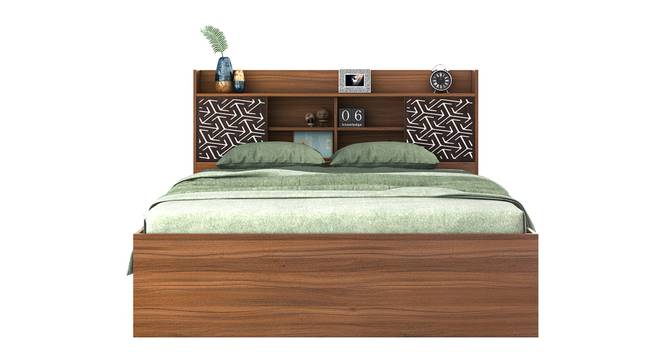 WINSLET QUEEN BED WITH BOX  STORAGE (Queen Bed Size, Exotic Teak Finish Finish) by Urban Ladder - Front View Design 1 - 889043