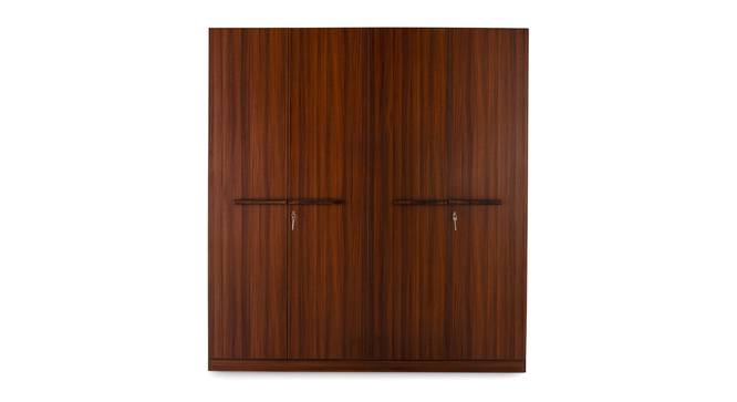 Robinson Wardrobe (Classic Walnut Finish, 4 Door Configuration) by Urban Ladder - Front View Design 1 - 889102