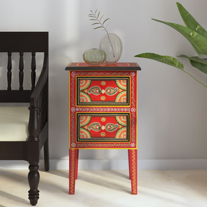 New Arrivals Living Room Furniture Design Aerowyn Solid Wood Side Table in Painted Finish