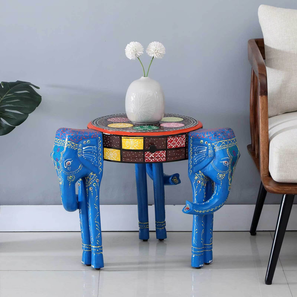 Colourful Holi Products Design Dravenel Solid Wood Side Table in Painted