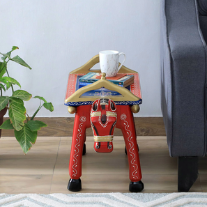 Colourful Holi Products Design Calliope Solid Wood Side Table in Painted