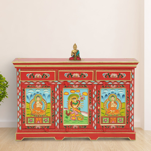 Colourful Holi Products Design Calista Solid Wood Sideboard in Painted Finish