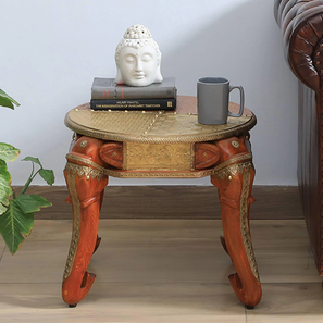 New Arrivals Living Room Furniture Design Elara Solid Wood Side Table in Painted Finish