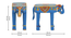 Kaelindra Solid Wood Hand painted End Table In Blue (Painted Finish) by Urban Ladder - Design 1 Dimension - 889388