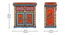 Amara Solid Wood Hand painted Cabinet In Multicolour (Painted Finish) by Urban Ladder - Design 1 Dimension - 889413
