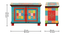 Aria Solid Wood Hand painted Cabinet In Blue Colour (Painted Finish) by Urban Ladder - Design 1 Dimension - 889417