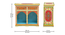 Amarante Solid Wood Handpainted Book Shelf in Multicolour (Painted Finish) by Urban Ladder - Design 1 Dimension - 889430