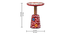 Luna Solid Wood Hand painted End Table In Multicolour (Painted Finish) by Urban Ladder - Design 1 Dimension - 889447