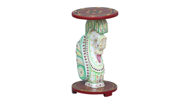 Xyrisa Solid Wood Hand painted In End Table in Multicolour (Painted Finish) by Urban Ladder - Front View Design 1 - 889534