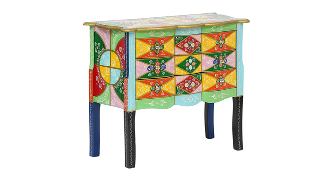 Caelum Solid Wood Hand Painted Chest Of Drawer in Multicolour (Painted Finish) by Urban Ladder - Front View Design 1 - 889535