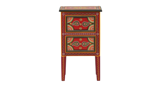 Aerowyn Solid Wood Hand painted End Table In Multicolour (Painted Finish) by Urban Ladder - Design 1 Side View - 889537