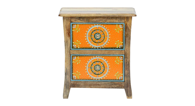 Solstice Solid Wood Hand painted Bedside In Natural Colour (Painted Finish) by Urban Ladder - Design 1 Side View - 889538