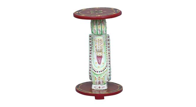 Xyrisa Solid Wood Hand painted In End Table in Multicolour (Painted Finish) by Urban Ladder - Design 1 Side View - 889543