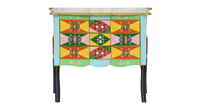 Caelum Solid Wood Hand Painted Chest Of Drawer in Multicolour (Painted Finish) by Urban Ladder - Design 1 Side View - 889544