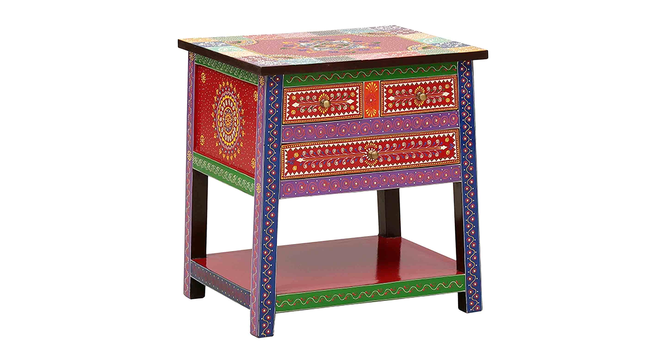 Juniper Solid Wood Hand painted Bedside In Multicolour (Painted Finish) by Urban Ladder - Front View Design 1 - 889561