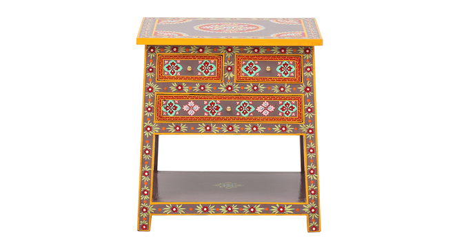 Icarus Solid Wood Hand painted Bedside In Multicolour (Painted Finish) by Urban Ladder - Design 1 Side View - 889568