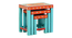 Solid Wood Hand  painted  Nested  Table In  Multicolour (Painted Finish) by Urban Ladder - Front View Design 1 - 889590