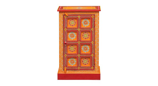 Leander Solid Wood Hand painted Cabinet In Multicolour (Painted Finish) by Urban Ladder - Design 1 Side View - 889604