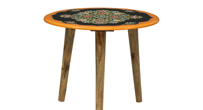 Evander Solid Wood Hand painted End Table In Multicolour (Painted Finish) by Urban Ladder - Front View Design 1 - 889620