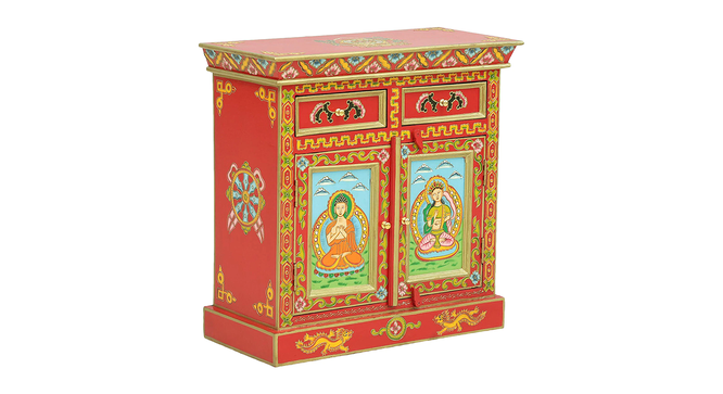 Ignatius Solid Wood Hand painted Cabinet In Multicolour (Painted Finish) by Urban Ladder - Front View Design 1 - 889621