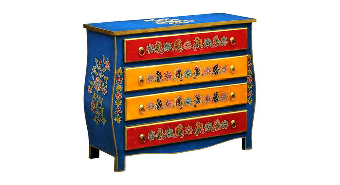 Evadne Solid Wood Hand Painted Chest Of Drawer in MultiColour (Painted Finish) by Urban Ladder - Front View Design 1 - 889625