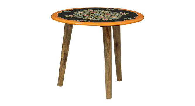 Evander Solid Wood Hand painted End Table In Multicolour (Painted Finish) by Urban Ladder - Design 1 Side View - 889626
