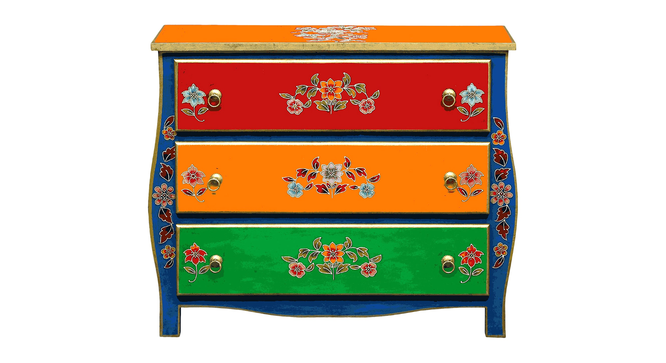 LysanderSolid Wood Hand Painted Chest Of Drawer in MultiColour (Painted Finish) by Urban Ladder - Design 1 Side View - 889628