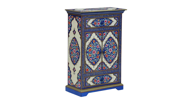 Magnus Solid Wood Hand painted Cabinet In Blue Colour (Painted Finish) by Urban Ladder - Front View Design 1 - 889644