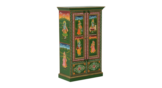 Peregrine Solid Wood Hand painted Cabinet In Multicolour (Painted Finish) by Urban Ladder - Front View Design 1 - 889647