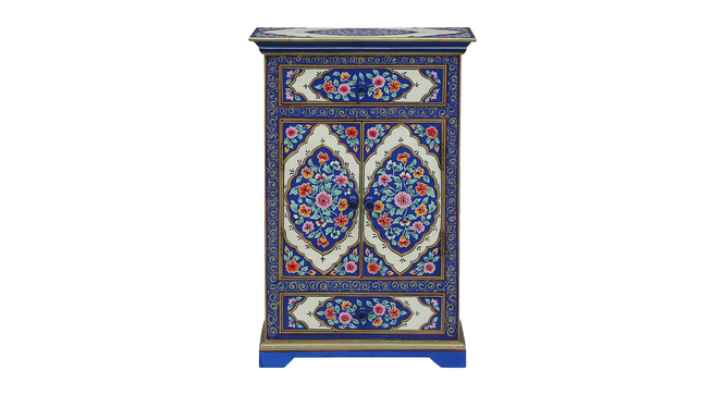 Magnus Solid Wood Hand painted Cabinet In Blue Colour (Painted Finish) by Urban Ladder - Design 1 Side View - 889651