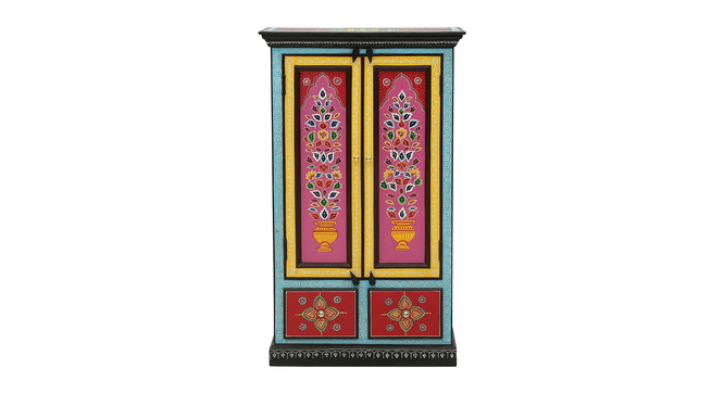 Dorian Solid Wood Hand painted Cabinet In Multicolour (Painted Finish) by Urban Ladder - Design 1 Side View - 889653
