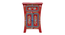 Selene Solid Wood Hand painted End Table In Red Colour (Painted Finish) by Urban Ladder - Design 1 Side View - 889685