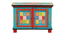 Aria Solid Wood Hand painted Cabinet In Blue Colour (Painted Finish) by Urban Ladder - Design 1 Side View - 889689