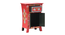 Selene Solid Wood Hand painted End Table In Red Colour (Painted Finish) by Urban Ladder - Rear View Design 1 - 889698