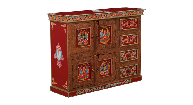 Peregrine Solid Wood Hand Painted Sideboard in MultiColour (Painted Finish) by Urban Ladder - Front View Design 1 - 889717