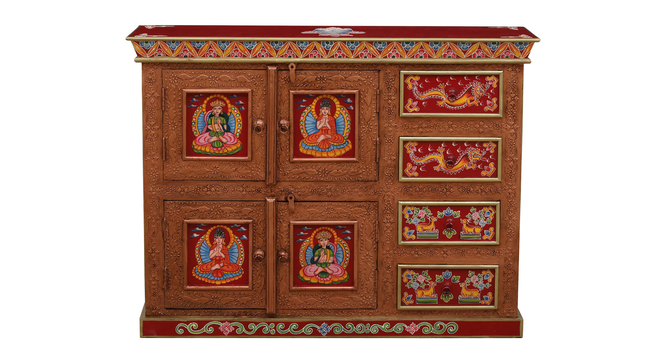 Peregrine Solid Wood Hand Painted Sideboard in MultiColour (Painted Finish) by Urban Ladder - Ground View Design 1 - 889732