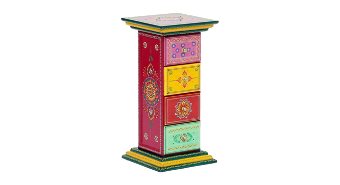 Orion Solid Wood Hand Painted Chest of 4 Drawer in MultiColour (Painted Finish) by Urban Ladder - Front View Design 1 - 889750