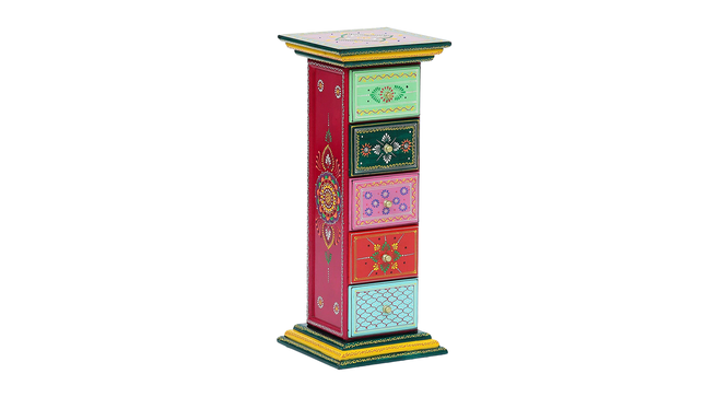Azura Solid Wood Hand Painted Chest of 5 Drawer in MultiColour (Painted Finish) by Urban Ladder - Front View Design 1 - 889752