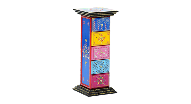 Leopold Solid Wood Hand Painted Chest of 5 Drawer in MultiColour (Painted Finish) by Urban Ladder - Front View Design 1 - 889753