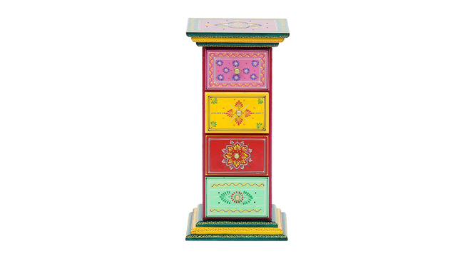 Orion Solid Wood Hand Painted Chest of 4 Drawer in MultiColour (Painted Finish) by Urban Ladder - Design 1 Side View - 889758