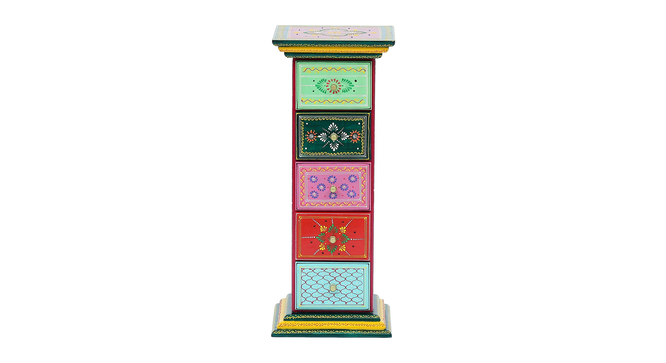 Azura Solid Wood Hand Painted Chest of 5 Drawer in MultiColour (Painted Finish) by Urban Ladder - Design 1 Side View - 889760