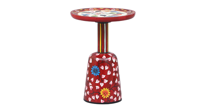 Luna Solid Wood Hand painted End Table In Multicolour (Painted Finish) by Urban Ladder - Front View Design 1 - 889791