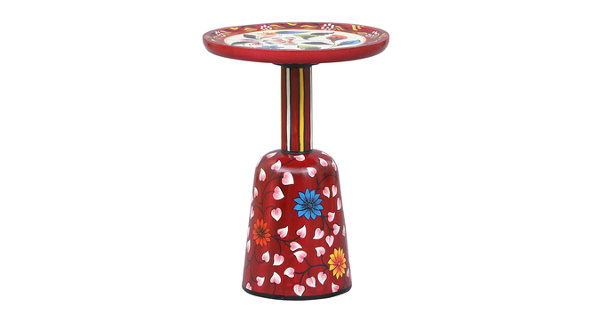 Luna Solid Wood Hand painted End Table In Multicolour (Painted Finish) by Urban Ladder - Design 1 Side View - 889797